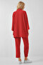 Red Kimono Trousers Knitted Set - 2