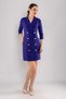 61893 Three Quarter Sleeve Collar Buttoned Crepe Jacket Dress - 3