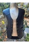 Genuine Leather Biker Leather Vest with Hook Buttons. - 5