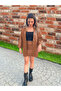 Brown Women's Oversize Ribbed Faux Leather Jacket - 3