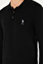 Men's Slim Fit Polo Neck Black Basic Sweater 50292434-Vr046 - 7