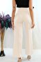 Fashionable Striped Belted Trousers White - 3