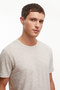Men's Beige Color Cotton Crew Neck Short Sleeve T-Shirt - 2