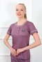 Women's plum short sleeve pajama set 20388 plum - 2