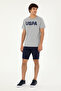 Men's Regular Fit Crew Neck Gray Melange Basic T-Shirt 50297988-Vr086 - 4