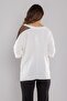 81831 One Shoulder Jewelled Mesh Detail Chiffon Blouse - 4