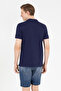 Men's Navy Blue Basic Polo Neck T-Shirt 50263238 -Vr033 - 5