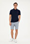 Men's Slim Fit Polo Collar Navy Basic T-Shirt 50279573-VR033 - 4