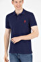 Men's Navy Blue Basic Polo Neck T-Shirt 50263238 -Vr033 - 3