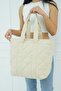 Cream Women's Quilted Pattern Puff Bag - 3
