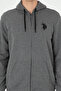 Men's Regular Fit Anthracite Melange Hooded Zippered Basic Cardigan 50295147 -Vr081 - 6