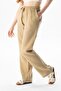 Muslin Lace-Up Waist Double Pocket Women's Summer Trousers Mink Vzn - 5