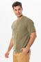 Halicarnassus Short Sleeve Violet Button Detailed Men's Summer T-shirt Khaki Hk - 5