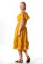 Lavinya Elastic Waist Voile Long Summer Skirt Mustard Hrd - 5