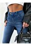 Women's Stretch Fabric High Waist Flared Jean Blue - 2