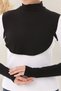 Hijab Combed Cotton Sleeves-Neck Collar Set of 2 Black Women's Clothing - 5