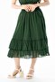 Lavinya Elastic Waist Voile Long Summer Skirt Green Ysl - 4