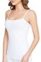 Women's White Cotton Tank Top with String Straps, Set of 6 - 3
