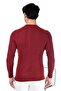 Men's Burgundy Half Turtleneck Slim Fit Sweater - 4