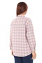 Plaid Woven Large Size Women's Shirt with Pockets - 4