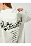 Printed on the Back Oversize Sweatshirt Hooded Long Sleeve - 5