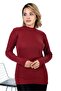 Women's Burgundy Half Turtleneck Sweater