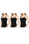 Women's Black Cotton Tank Top with String Straps, Set of 3