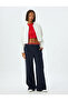 Wide Leg Baggy Fabric Trousers with Stripe Detail Pockets - 2