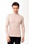 Men's Turtleneck Turtleneck Slim Fit Sweater Beige - 3