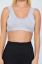 Women's Padded Thick Strap Crop Bustier Black Gray Set of 2 - 4