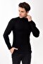 Men's Turtleneck Turtleneck Slim Fit Sweater Black - 3