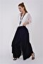 Women's Asymmetrical Capped Silk Shalwar Trousers - 8