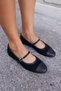 Petrov Women's Black Skin Black Suede Garnish Shoes - 2
