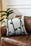 Green Branch and Leaves Patterned Bohemian Punch Cushion - Throw Pillow12 - 2