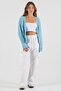 Blue V-Neck Buttoned Soft Women's Knitwear Sweater Cardigan Sh182 - 3