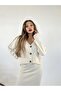 3100 Buttoned Cardigan with Skirt Set-Cream - 5