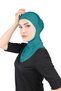 Breathable Hijab Tulle Neck Collar Bonnet - St228 Petrol Green (3422824) - 3