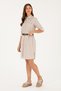 Women's Khaki Striped Mini Length Woven Dress 50289222-Vr027 - 4