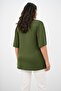 Women's Plus Size Pleated V-Neck Blouse 1847-25 - 5