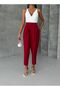 Women's High Waist Mom Cut Double Fabric Trousers - 6