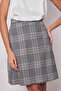 Women's Light Lycra Patterned Fabric Plaid High Waist Knee Length Bell Skirt-Black and White Line - 6