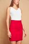 Women's Lightweight Lycra Winter Cashmere High Waist Above Knee Lightweight Mini Pencil Skirt (Length 47cm)-Red - 7