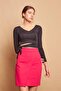 High Waist Wrap Double Breasted Cotton Lycra Fabric Pencil Office Skirt -Fujya - 3