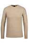 Çizgi Triko Men's Crew Neck Knit Sweater with Patterned Sleeves and Elastic Waist, Steel Knit Regular Fit - 5019C