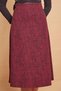 Women's Winter Woolen Jacquard Light Lycra Fabric High Waist Long A-Line Skirt-Burgundy Diagonal - 7