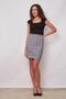 Women's Lightweight Lycra Fabric Plaid High Waist Lightweight Mini Pencil Skirt - Navy Blue Plaid - 3