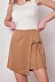 Women's Flexible Modal Mixed Elastic Waist Shorts Skirt (length:40cm +-2cm)-Camel - 6
