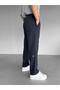 Men's Baggy Fit Linen Trousers Navy Blue - 3