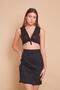 Women's Light Lycra Suede Fabric High Waist Above Knee Pencil Skirt-Black - 4