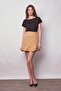 Women's High Waist Buttoned Front Flounce Lightweight Mini Skirt-Mustard